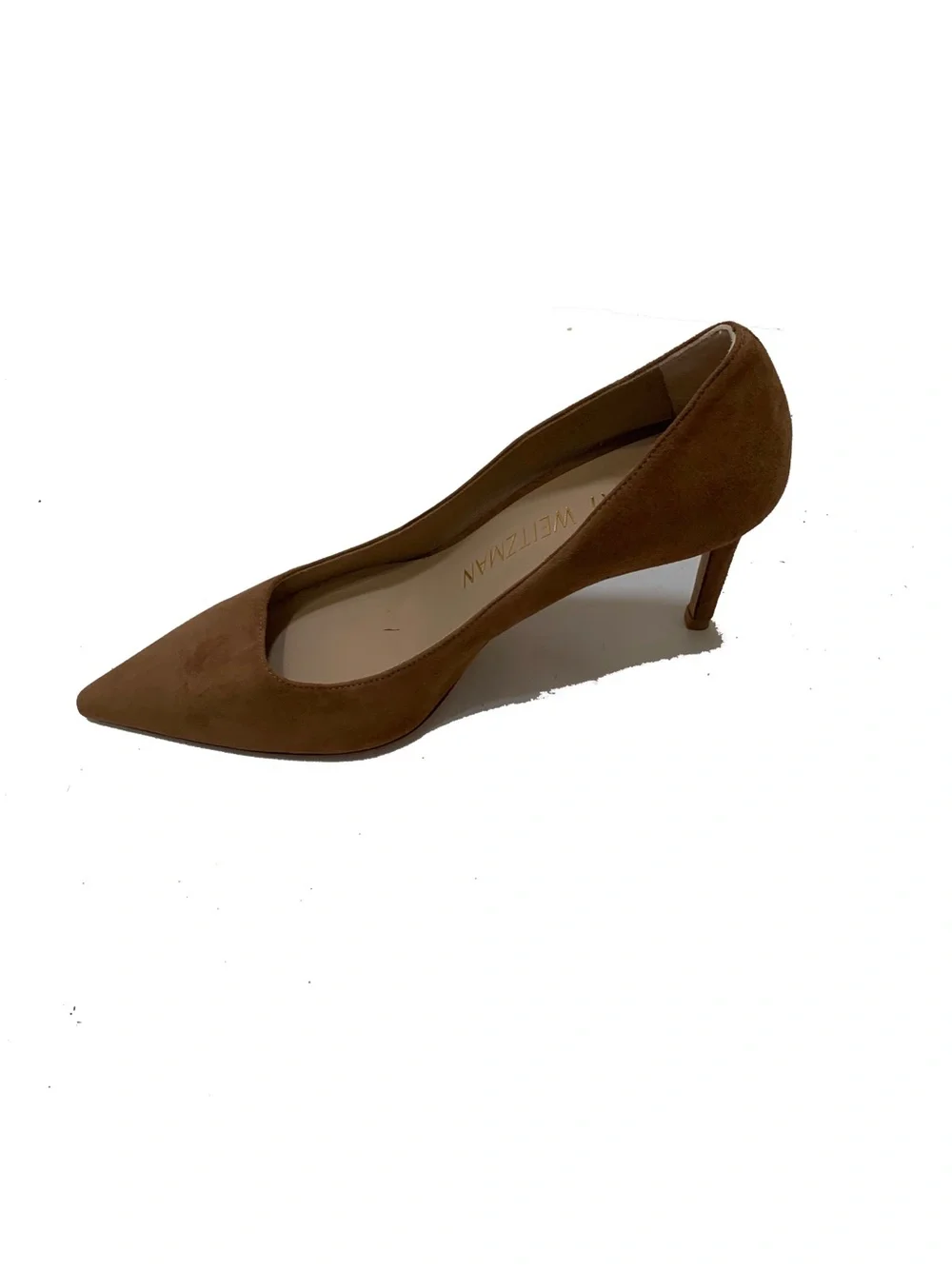 Stuart Weitzman Chestnut Suede Pointed-Toe Pumps